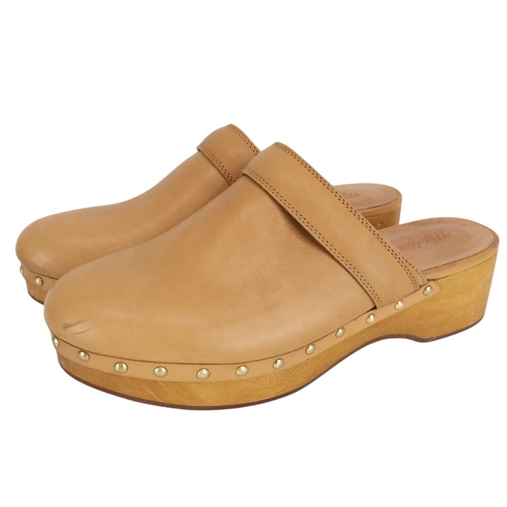 Madewell Cecily Clogs Tan Leather Size 7.5
